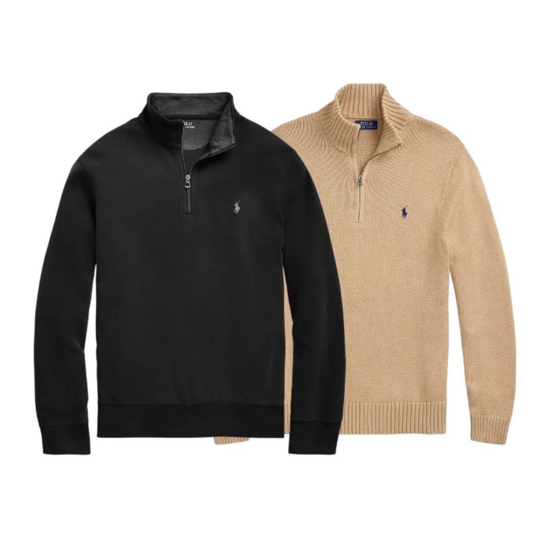 MAY DROP 15x Pièces Ralph Lauren Pull 1/4 Zippé & Torsadé Premium - Image 2